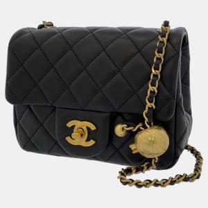 Chanel Black Leather Mini Flap Bag