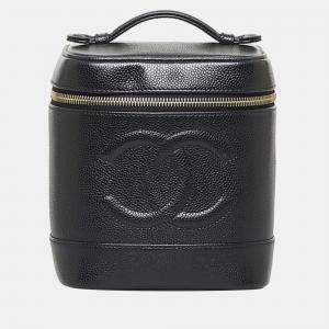 Chanel Black Leather Timeless Caviar Vanity Case