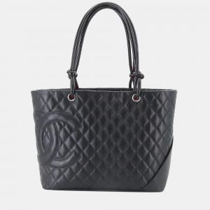 Chanel Black Leather Large Cambon Ligne Tote Bag