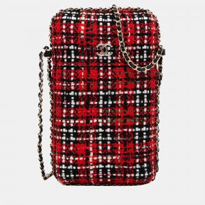 Chanel Red Chain Around Phone Holder Crossbody Bag