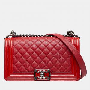 Chanel Red Medium Boy Flap Bag