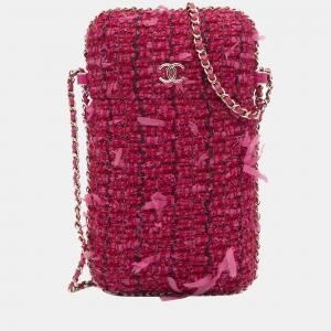 Chanel Red Chain Around Phone Holder Crossbody Bag