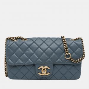 Chanel Blue CC Flap Leather Shoulder Bag