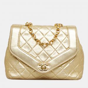 Chanel Gold CC Matelasse Lambskin Flap Bag