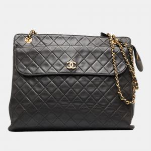 Chanel Black CC Quilted Leather Chain Shoulder Bag