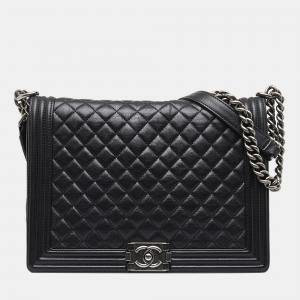 Chanel Black Large Lambskin Boy Bag