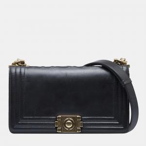 Chanel Black Medium Lambskin Boy Reverso