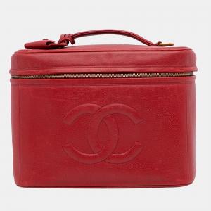 Chanel Red CC Caviar Vanity Bag