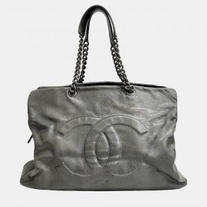 Chanel Grey caviar CC shoulder bag