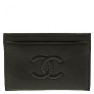 Chanel Black Leather CC Card Holder 