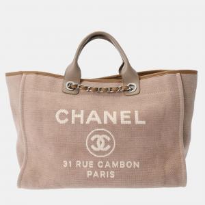 Chanel Beige Canvas Deauville Tote
