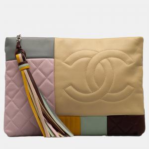 Pre Owned  Chanel Colorblock Patchwork O Case Clutch
