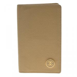 Chanel Beige Leather Vintage Card Holder