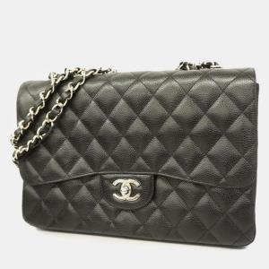 Chanel  Caviar Leather Jumbo Classic Double Flap Shoulder Bags