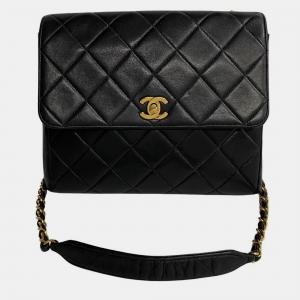Chanel Black Leather CC Flap Bag 