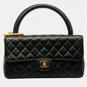 Chanel Black Classic Lambskin Kelly Flap Bag Set