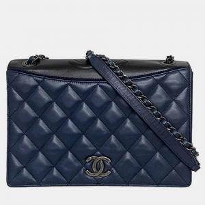 Chanel Blue Quilted Lambskin Medium Ballerine Flap Bag 