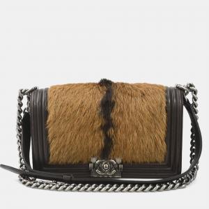Chanel Brown Leather and Goat Hair Celtic Boy Bag
