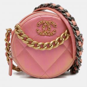 Chanel 19 Round Lambskin Clutch With Chain