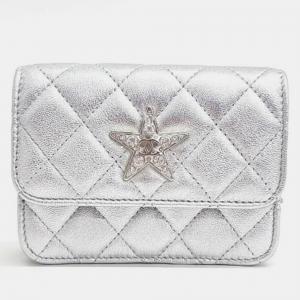 Chanel Silver Leather Chain Belt Bag