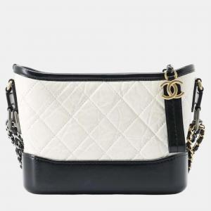 Chanel White Leather Small Gabrielle Shoulder Bag