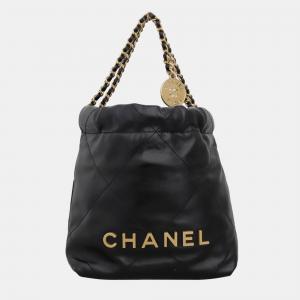 Chanel Black Leather Mini 22 Bag