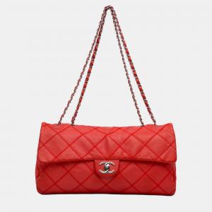 Chanel Red Large Ultimate Stitch Lambskin Flap