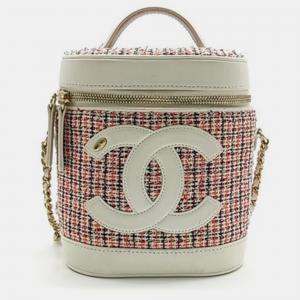 Chanel Tweed Cosmetic Tote and Shoulder Bag