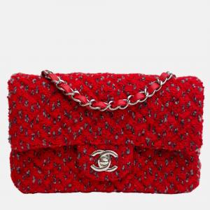 Chanel Red Tweed Classic Rectangular Mini Flap Bag Shoulder Bag