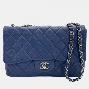 Chanel Blue Leather Flap Bag Shoulder Bag