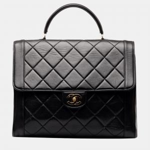 Chanel Black CC Quilted Lambskin Handbag