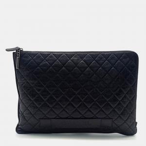 مملوكة مسبقًا Chanel Black Leather Vintage Clutch Bag