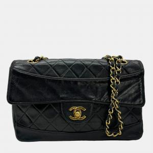 Pre Owned Chanel Black Quilted Leather Vintage Classic Flap Bag