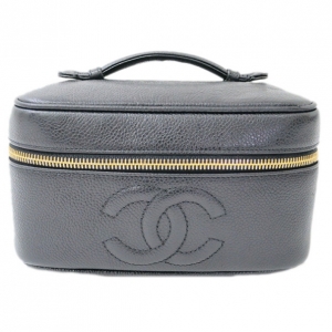 Pre Owned Chanel Black Caviar Vanity Bag