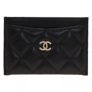 Chanel Black Quilted Lambskin Classic Card Holder