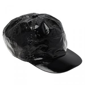 مملوكة مسبقًا Chanel Black Patent Baseball Cap Size M