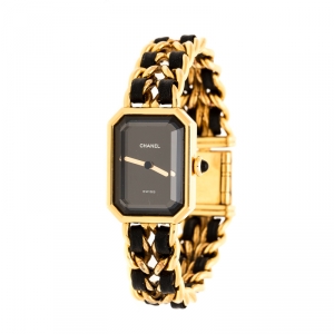 Chanel Black Gold Plated Stainless Steel Premiere Women's Wristwatch 20MM