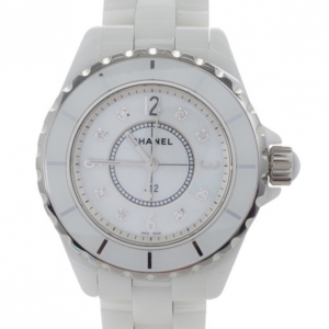 Chanel J12 White Ceramic Diamond Womens Watch 34 MM