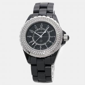 Chanel Black Ceramic J12 H0949 Quartz Women's Wristwatch 33 mm