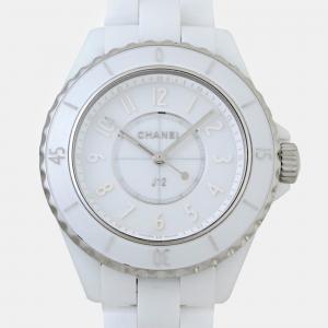 Chanel White Ceramic J12 H6345 Quartz Women's Wristwatch 33 mm