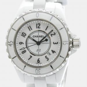 Chanel White Ceramic J12 Quartz Women's Wristwatch 33 mm