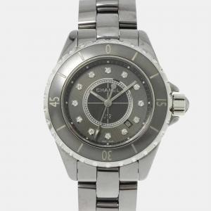 Chanel Grey Ceramic J12 Quartz Women's Wristwatch 34 mm