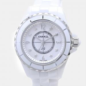 Chanel White Stainless Steel Ceramic J12 H2570 Automatic Women's Wristwatch 29 mm