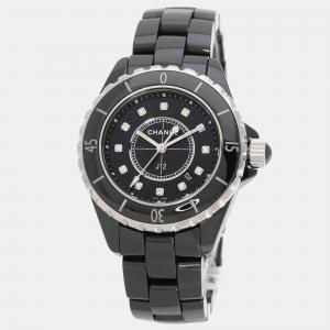 Chanel Black Ceramic J12 H1625 Quartz Women's Wristwatch 33 mm