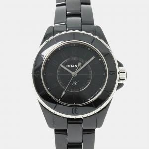 Chanel Black Stainless Steel Ceramic J12 H6346 Automatic Women's Wristwatch 34 mm
