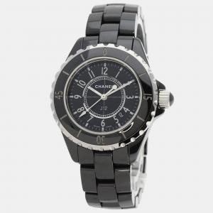 Chanel Black Ceramic J12 H0682 Quartz Women's Wristwatch 33 mm