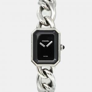 Chanel Black Stainless Steel Premiere H0452 Quartz Women's Wristwatch 20 mm
