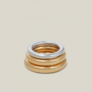 CHARLOTTE CHESNAIS Gold Brahma Three Rings Set Size 51