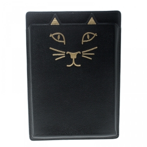 Charlotte Olympia Black Leather Feline iPad Mini Case