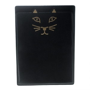 Charlotte Olympia Black Leather Feline iPad Case